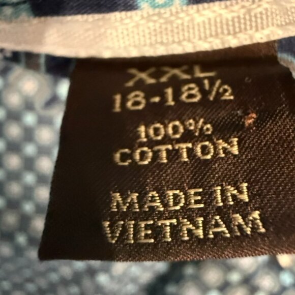 Tasso Elba Geometric Print Button-Down Shirt – Size XXL (18–18.5) - Picture 5 of 7